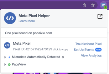 Meta Pixel Helper - One Pixel