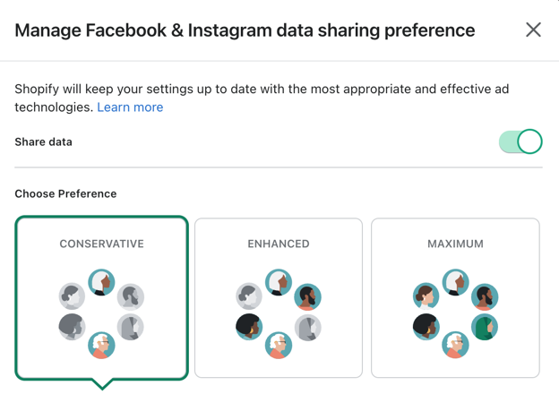 Shopify Facebook Sales Channel Data Sharing Preferences