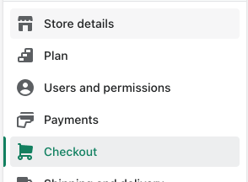 Shopify Store Details - Checkout