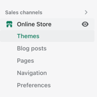 Shopify Themes Menu Option